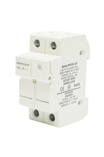 OEM Double fuse base, fuse separator, 10X38mm fuse, for solar and wind systems