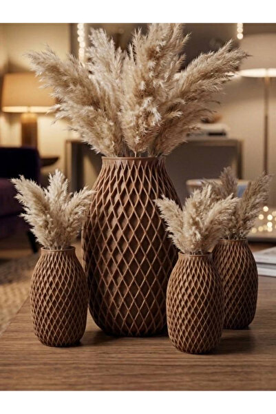 Belle Vie The Duet of Natural Elegance: Premium Textured Decorative Vase Set