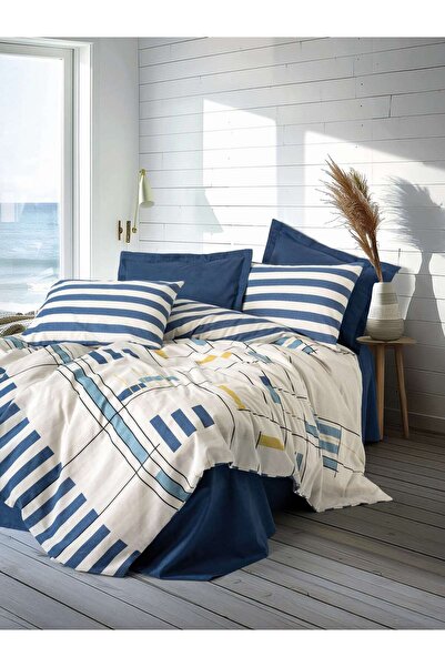FARİKA Ranforce Double Quilt Cover Set Quilt Cover: 200 X 220 Cm Flat Sheet: ...