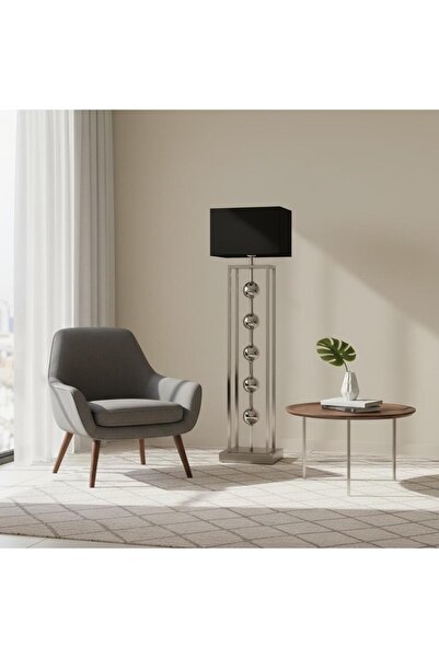 Elizim Home Lighting Zarafet Krom Kasa Siyah Şapkalı Lambader