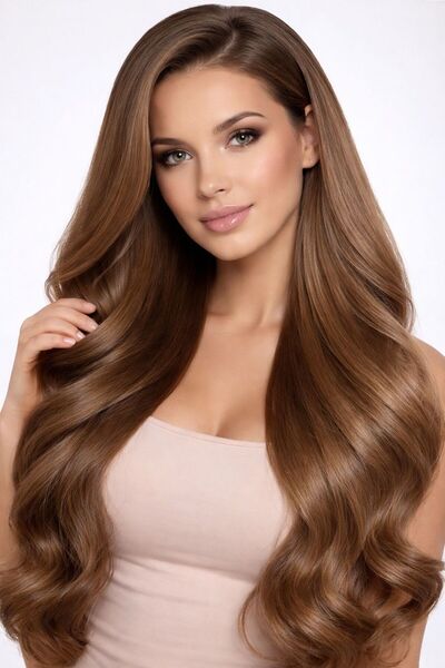 Noname Weft Extensions Azra Crown Extensions #3 – Light Brown Caramel - India...