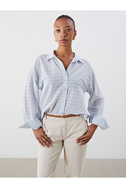 LC Waikiki Rmz Gi̇yi̇m Farkiyla Striped Loose Fit Women's Shirt