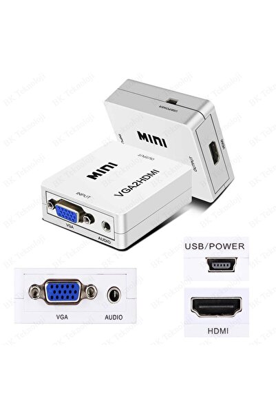 Rabelix Online Marketing Vga To Hdmi Çevirici Dönüştürücü Adaptör Ses Destekli Dizüstü Pc Hdtv Converter Ps3/ps4/xbox