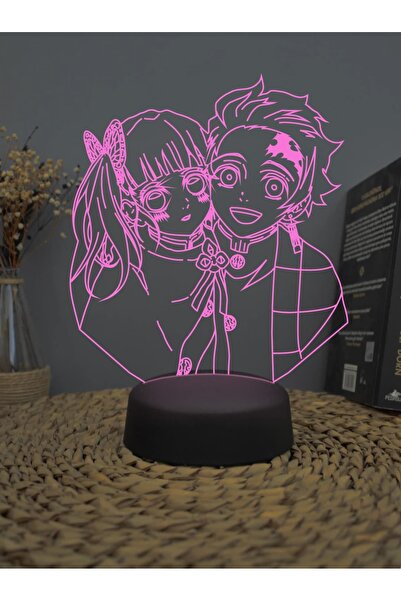 Yubi Design Tanjiro ve Kanao Demon Slayer - Pilli & Type-C Anime Dekoratif He...