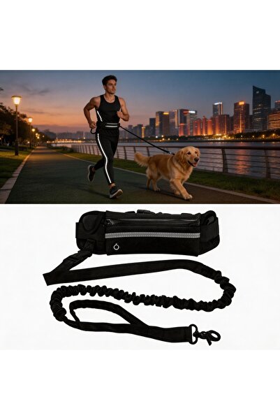 Choice black High Visibility Hands-Free Dog Leash Pet Leash Reflective with W...