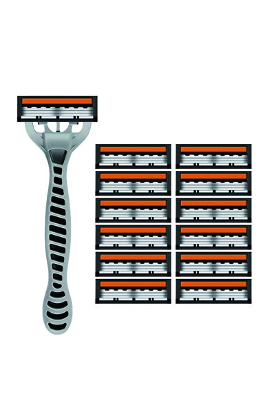 Choice 1 handle 12 blades 3-Layer Razor Head Manual Shaver, Blade Razor Safet...