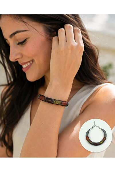 IRISIMA Black Mesh Cord Colorful Bead Detailed Bracelet