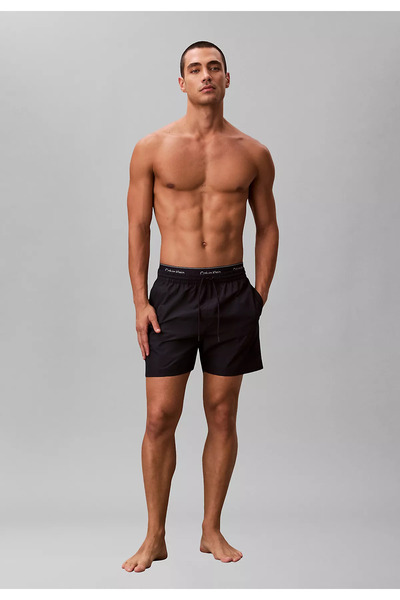 Calvin Klein Men's Regular Cut Quick-Drying Fabric Navy Blue Swim Shorts