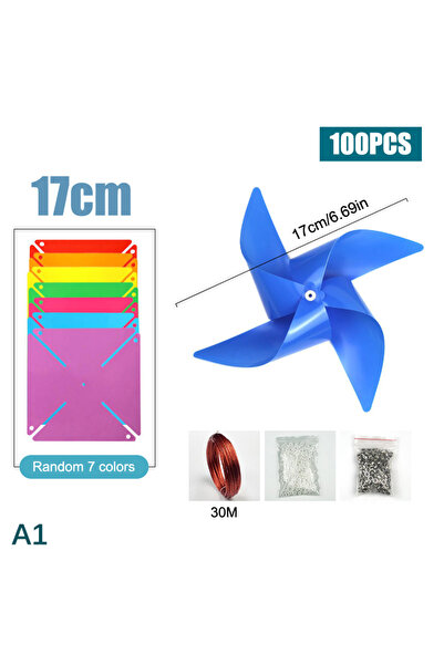 Choice4 A1 100-Pack Colorful Pinwheel Set - 17/23/27CM Wind Spinners with Han...
