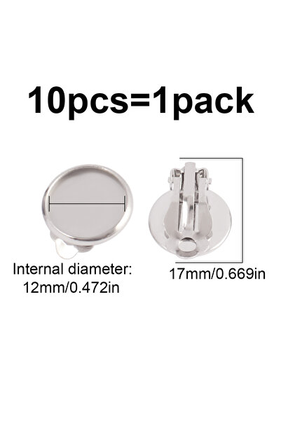 Choice5 D3171 10Pcs Gold Stainless Steel Ear Clip Blank Base Cabochon Cameo B...