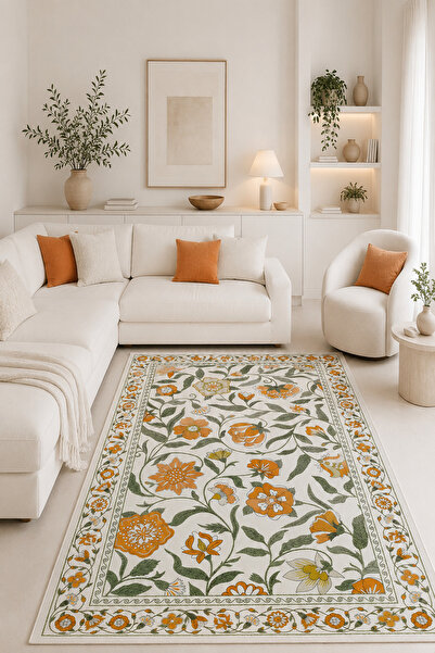 GECE HOME Dijital Kaymaz Baskılı Yıkanabilir Desenli Salon Halısı Mutfak Halı...