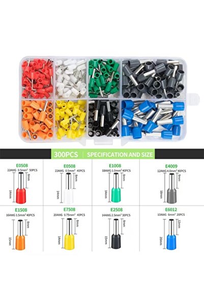 choice2 300PCS 200-450Pcs Electrical Tube Insulated Terminal Crimp Terminals ...
