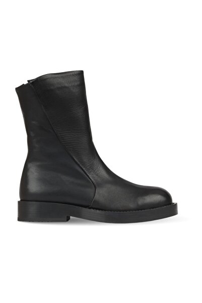 BUENO Shoes Black Leather Women's Flat Boots 01Wf4300
