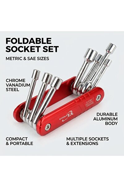 Choice Socket Wrench Portable Sleeve Tool Combos Set, Folding Socket Wrench, ...