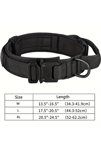 choice2 L Black Tactical Dog Collar, Adjustable Training Nylon Dog Collar wit...