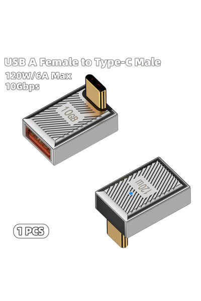 Choice4 120W AM-GM-LT-YS USB C to USB 3.1 OTG Adapter 10Gbps Type C Male to U...