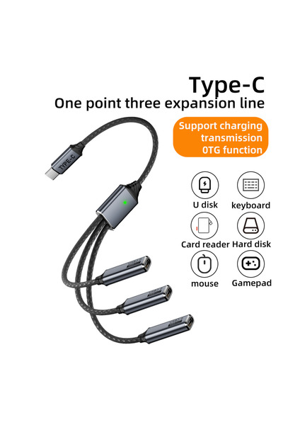 choice2 كابل تقسيم USB من النوع C-1 إلى 3 ZJX، محول توسيع USB-A/Type-C متعدد ...
