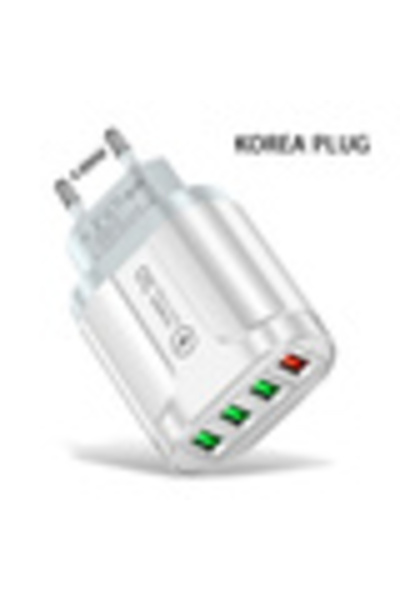 Choice1 KR White 48W QC3.0 4-Port USB Fast Charger EU Plug 3.1A Quick Charge ...