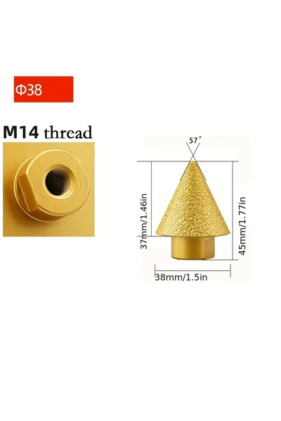 Choice1 M14 38MM 1PC M14 38/50mm Diamond Brazed Chamfering Drill Bit For Grin...