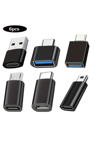 Choice مجموعة من 6 محولات USB إلى USB-C OTG، محول USB C OTG إلى C؛ محول من مي...