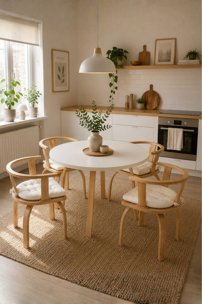 weltwood 4 Kişilik Butterfly Masa ve 4 Kişilik Berlin Sandalye | %100 MDF | %...