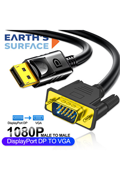 Choice كابل DisplayPort إلى VGA بطول 1.8 متر، محول DP إلى VGA بدقة 1080 بكسل،...
