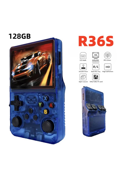 Choice16 جهاز ألعاب فيديو محمول R36S أزرق بسعة 128 جيجابايت، وحدة تحكم ألعاب ...
