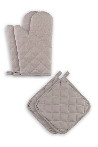 Casasro Waterproof Checkerboard Set - Pack of 4 (Apron + Gloves + Holders)