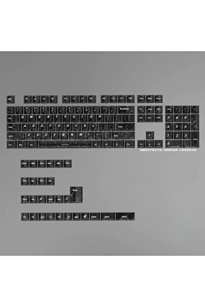 Choice3 Top Print Black 2027 White Carbon Fiber Texture Keycaps Cherry Profil...