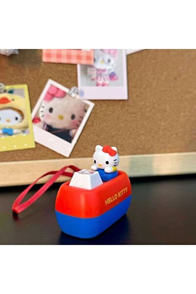 Choice سلسلة مفاتيح MINISO هالو كيتي مع زر صوتي، قم بالضغط لصنع الصوت