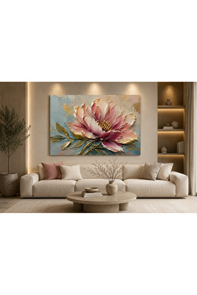EvimeTablo Çiçek Desenli Kanvas Tablo – Pastel Tonlu Modern Dekoratif Duvar T...