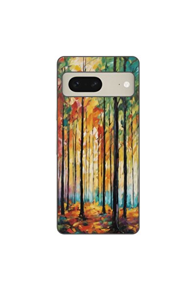 OEM Husa compatibila cu Google Pixel 7 Silicon Gel Tpu Model Colored Forest Art