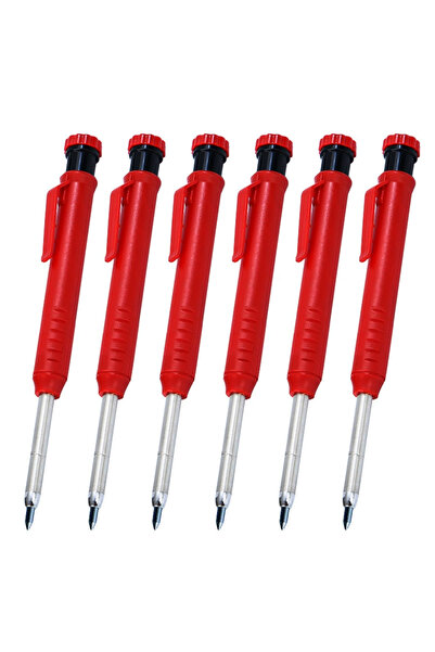 choice2 6pcs red 6Pcs Mechanical Pencils Drawing Woodworking Marking Pen,2.8m...