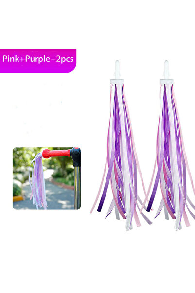 choice2 Pink-Purple 1 Pair Colorful Bicycle Tricycle Handlebar Streamers Girl...