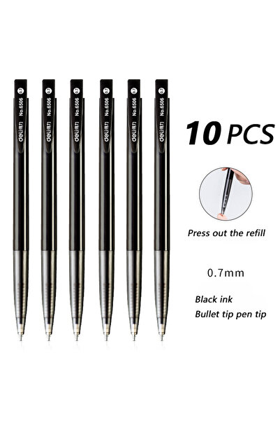 Choice Deli Black 10pcs Deli-Bullet Tip Ballpoint Pen Set, Fine Point 0.7mm, ...