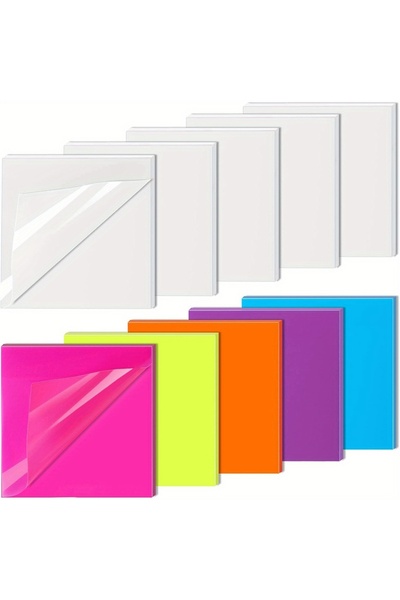 Choice 10 Pack Transparent Sticky Notes 10 Pack,3X3 Inch,See Through Sticky N...