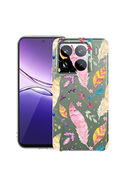 bestcase ¬Æ Husa Clear Slim Silicon Compatibila cu Xiaomi 15, Colored Feather...