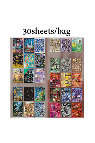 Choice1 S28660-1 ماركة Mr Paper، 30 قطعة/كيس، ملصقات رقائقية مقطوعة بتصميم عت...