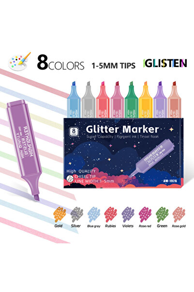 Choice 8 colors 8pcs/Set Metallic Highlighter Morandi Gold Powder Glitter Hig...