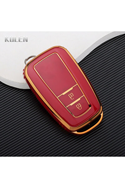 Choice10 غطاء مفتاح سيارة عن بعد من مادة TPU بتصميم عصري أحمر بزرين لسيارات ت...