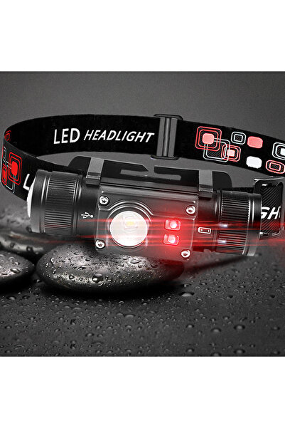 Choice NO Battery Newest Type-C White Red LED Dimming headlamp18650 headlight...