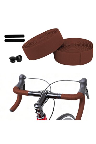 choice2 Brown Bike Handlebar Tape - EVA Bike Grip Tape for Road Bike 2 Rolls