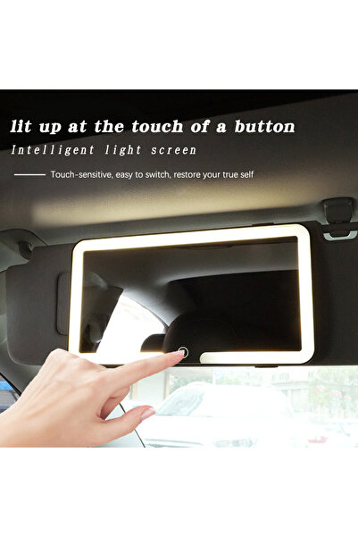 Choice WHITE Car-mounted makeup mirror, detachable LED-lit mirror, high-defin...