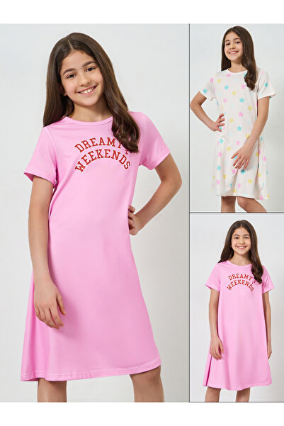 Styli Pack of 2 - Teen Girls Printed Sleep Dress