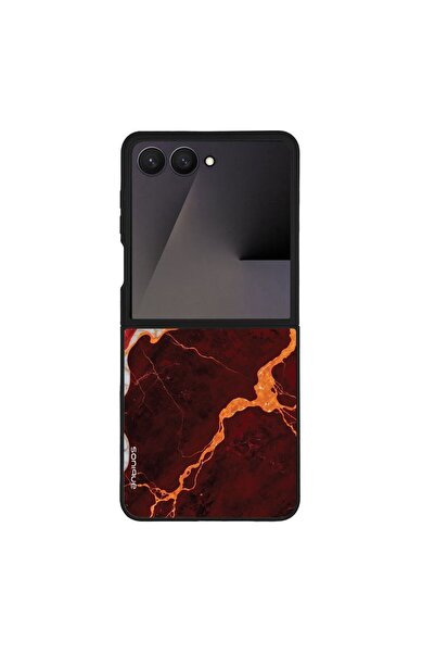 Sonique Θήκη Marble Series για Samsung Galaxy Z Flip 7 Κόκκινο