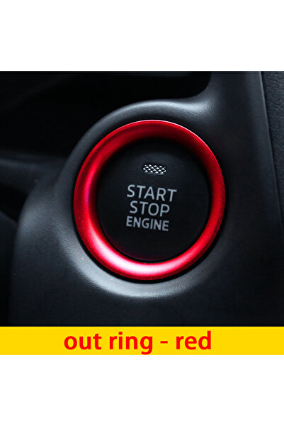 Choice4 out ring - red Ignition Switch Decoration Patch Trim Ring Metal Car S...