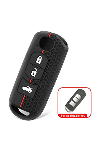 Choice1 3 buttons Red Line Silicone car key cover key case For Mazda 2 3 6 Ax...