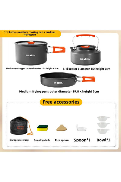 Choice Medium size set Camping Cookware Set Outdoor Cooking Ultralight Alumin...