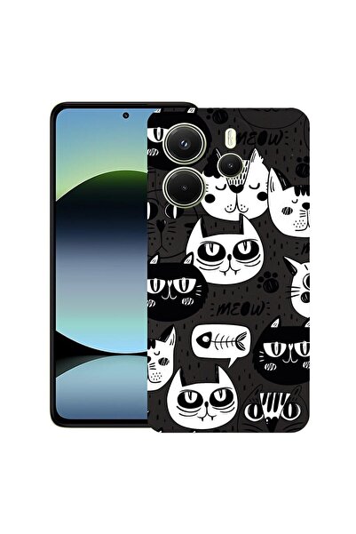 bestcase ¬Æ Husa pentru Xiaomi Redmi Note 14, Cool Cats, Slim Silicon 0.8MM, ...