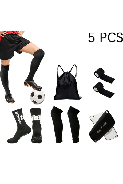 Choice 5--TCSet-Black 5 Piece Set Non-slip Football Socks Fitness Socks Comfo...